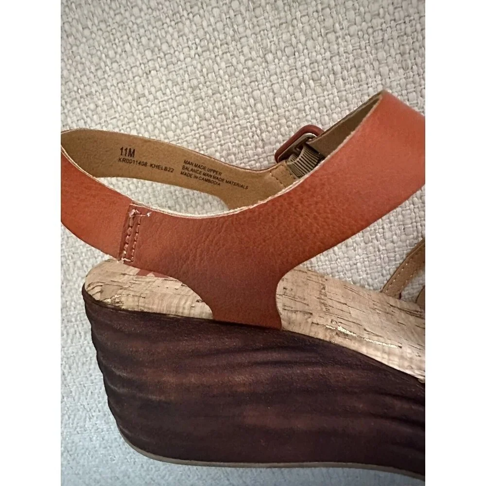 Kork‎ Ease Marley Shoes Women’s 11 M Orange Slingback Sandals Platform Cinnamon